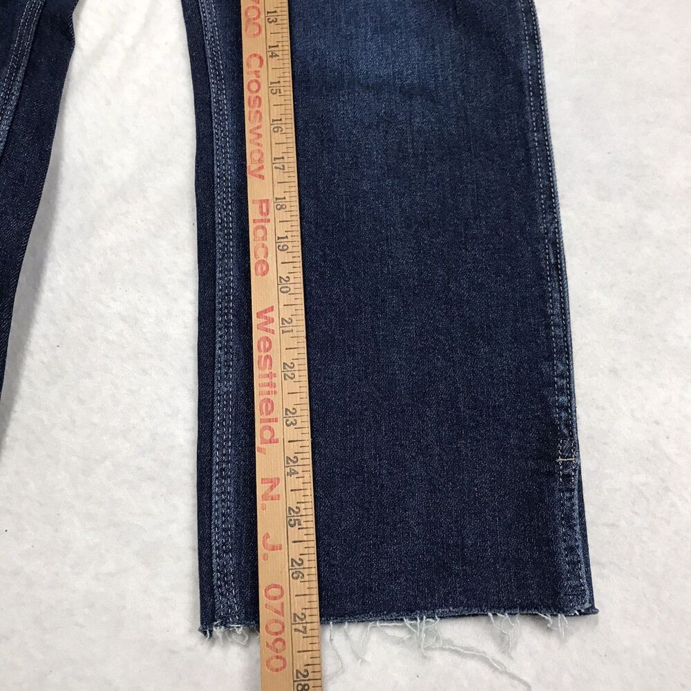JUDY BLUE Cropped Straight Jeans Women 13/31 (34x27) Whiskered Dark Wash Stretch - Picture 8 of 14